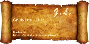 Grubits Lili névjegykártya